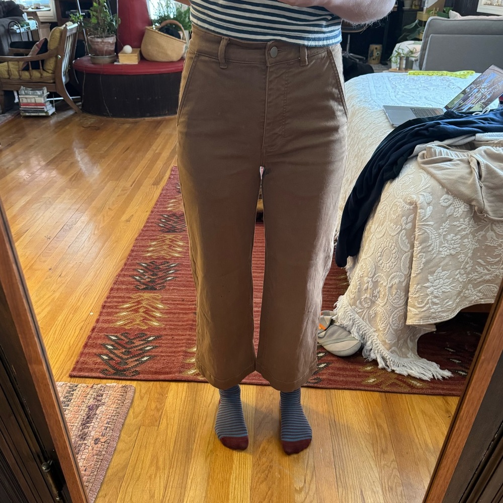 Everlane The Wide-Leg Crop Pant, Size 4 in Ochre